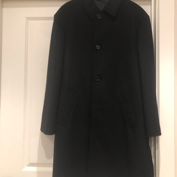 MARIO VALENTE NWOT CASHMERE/WOOL LONG MEN’S COAT BLACK SIZE 42R - Picture 5 of 10
